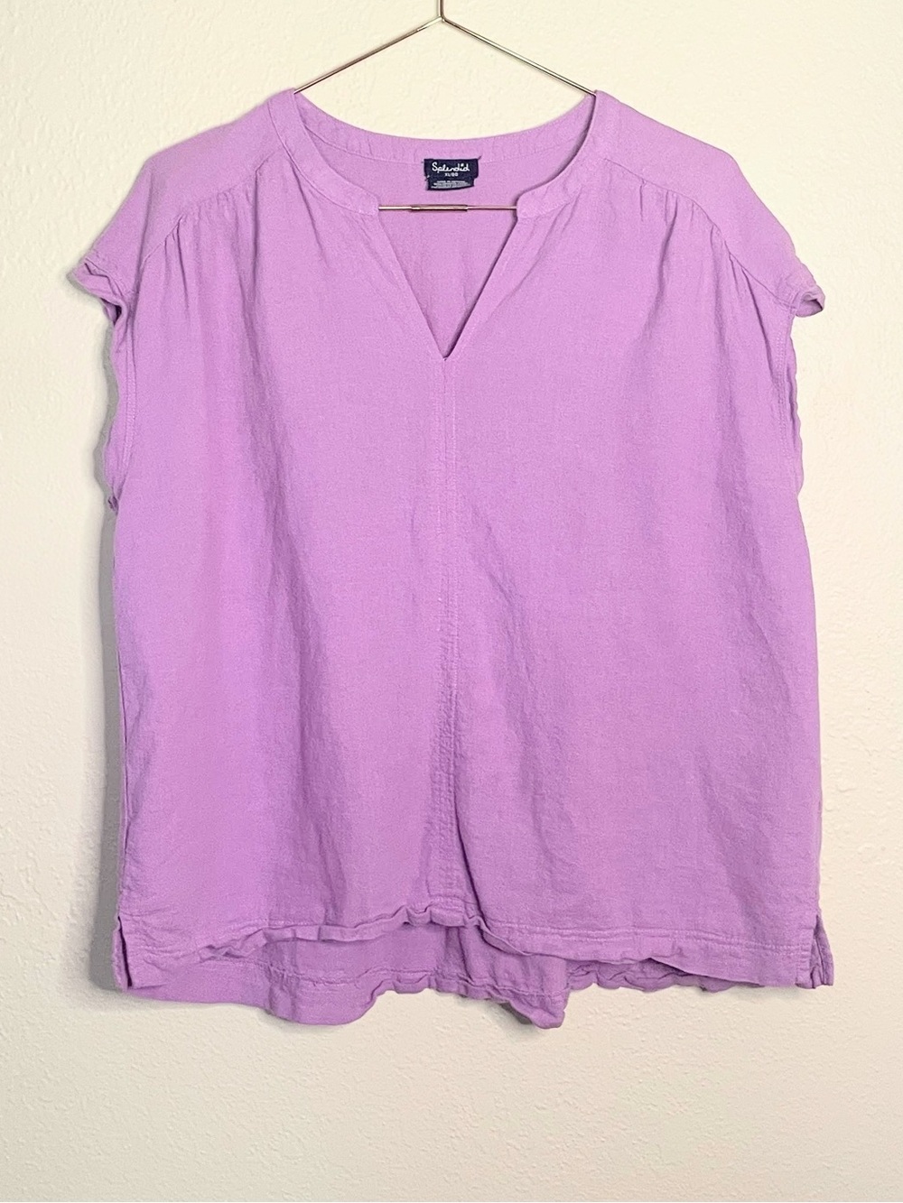 Splendid Linen Blend Purple Blouse XL
